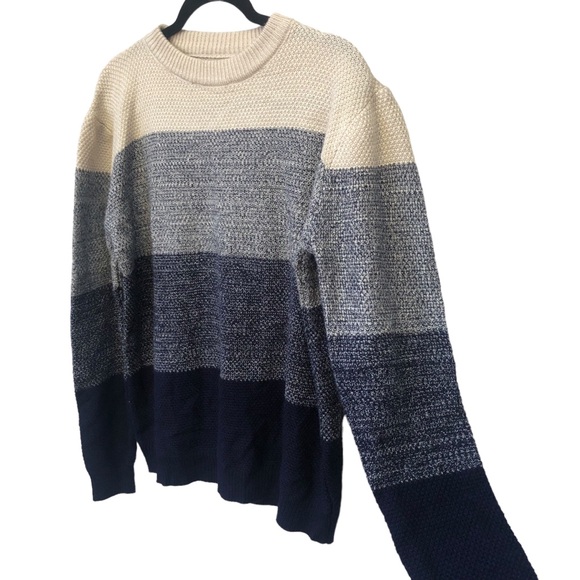 Khaki and Blue Striped Sweater size Medium - Picture 3 of 5